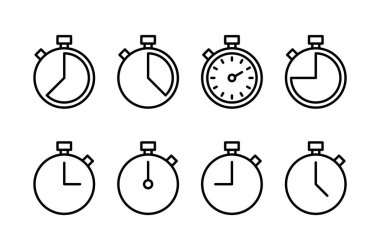 Kronometre simgesi logosu tasarımı. Zamanlayıcı işareti ve sembol. Geri sayım simgesi. Zaman Dönemi