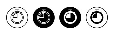 Uygulamalar ve web siteleri için Stopwatch simgesi. Zamanlayıcı işareti ve sembol. Geri sayım simgesi. Zaman Dönemi