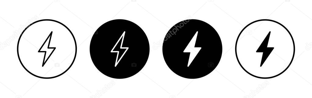 Lightning icon symbol for apps and websites. electric sign and symbol. power icon. energy sign