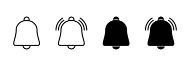Çan simgesi vektörü. Web sitesi tasarımı için uyarı işareti ve sembol