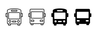 Otobüs simgesi vektörü. otobüs işareti ve sembol