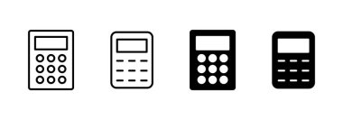 Hesap makinesi ikon vektörü. Hesap makinesi işareti ve simgesi.