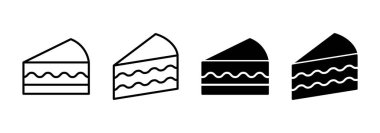 Kek simgesi vektörü. Pasta işareti ve sembol. Doğum günü pastası simgesi