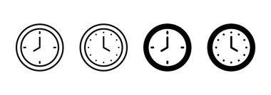 Saat simgesi vektörü. Zaman işareti ve sembol. saat simgesi