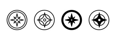 Pusula simgesi vektörü. ok pusula simgesi işareti ve sembolü