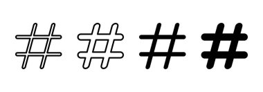 Etiket simgesi vektörü. hashtag işareti ve sembol