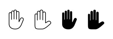 El simgesi vektörü. El işareti ve sembol. Avuç