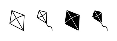 Kite simgesi vektörü. Uçurtma işareti ve sembol