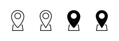 Pin simgesi vektörü. Yer işareti ve sembol. hedef simgesi. harita iğnesi