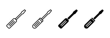 Tornavida simgesi vektörü. Araçlar işareti ve sembol