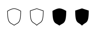 Kalkan simgesi vektörü. Koruma ikonu. Güvenlik işareti ve sembol