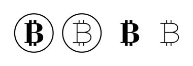 Bitcoin simge logosu tasarımı. Bitcoin işareti ve sembol. ödeme sembolü. şifreleme para birimi logosu