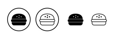 Burger ikon logo tasarımı. Hamburger ve sembol. hamburger