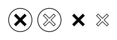 Simge logo tasarımını kapat. İşareti ve sembolü sil. çapraz işaret