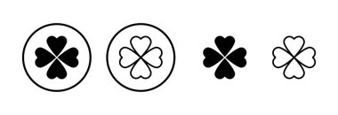 Yonca simgesi logosu tasarımı. Yonca işareti ve sembol. dört yapraklı yonca simgesi.