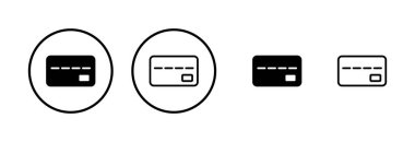 Kredi kartı simgesi logosu tasarımı. Kredi kartı ödeme imzası ve sembolü