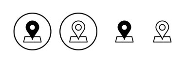 Haritalar ve logo tasarımı. konum işareti ve sembol. coğrafi konum, imleç simgesi.