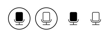 Mikrofon simgesi logosu tasarımı. Karaoke işareti ve sembol