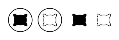 Yastık simgesi logosu tasarımı. Yastık işareti ve sembol. Rahat yumuşacık yastık.