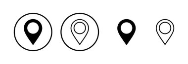 Pin simgesi logo tasarımı. Yer işareti ve sembol. hedef simgesi. harita iğnesi