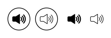 Hoparlör simgesi logosu tasarımı. Ses düzeyi ve sembol. Hoparlör ikonu. ses sembolü