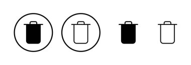 Çöp simgesi logosu tasarımı. Çöp kutusu simgesi. İşareti ve sembolü sil.