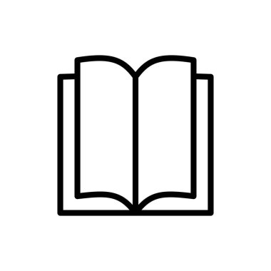 Uygulamalar ve web siteleri için kitap simgesi. Açık kitap işareti ve sembol. Kitap simgesi