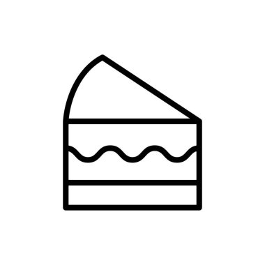 Uygulamalar ve web siteleri için pasta simgesi. Pasta işareti ve sembol. Doğum günü pastası simgesi