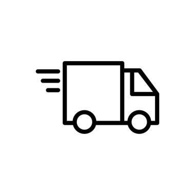 Uygulamalar ve web siteleri için teslimat kamyonu simgesi. Teslimat kamyonu işareti ve sembol. Hızlı dağıtım simgesi gönderiliyor