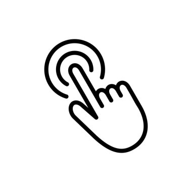 Uygulamalar ve web siteleri için el tıklama simgesi. İşaret ve sembol. el imleç simgesi