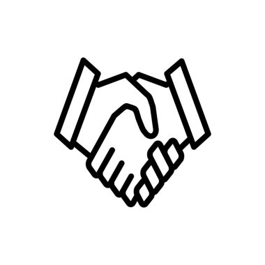 Uygulamalar ve web siteleri için el sıkışma simgesi. İş tokalaşma işareti ve sembol. iletişim anlaşması