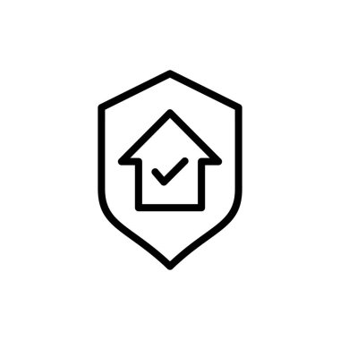 Uygulamalar ve web siteleri için ev sigortası simgesi. ev koruma işareti ve sembol