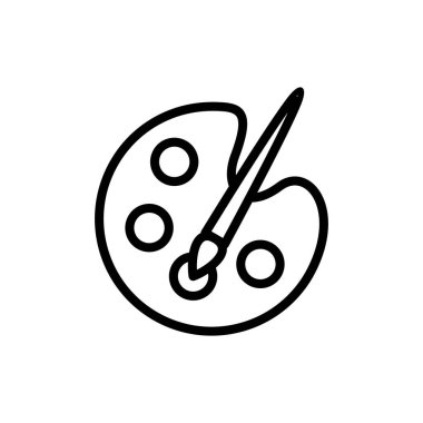 Uygulamalar ve web siteleri için resim simgesi. Boya fırçası işareti ve sembol. boyama silindiri vektörü