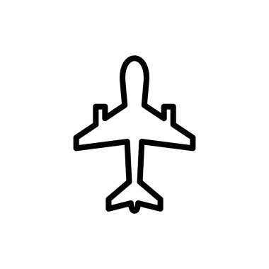 Uygulamalar ve web siteleri için uçak simgesi. Uçak işareti ve sembol. Uçuş taşıma sembolü. Seyahat işareti. uçak.