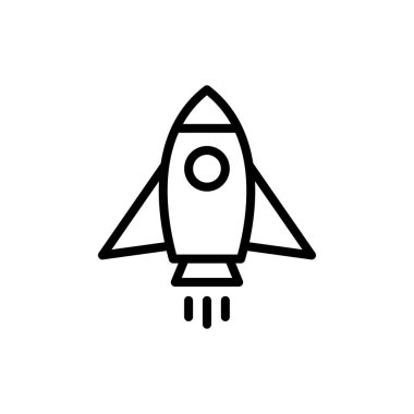 Uygulamalar ve web siteleri için roket simgesi. Başlangıç işareti ve sembol. roket fırlatma simgesi