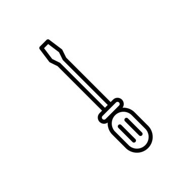 Uygulamalar ve web siteleri için tornavida simgesi. araç işareti ve sembol