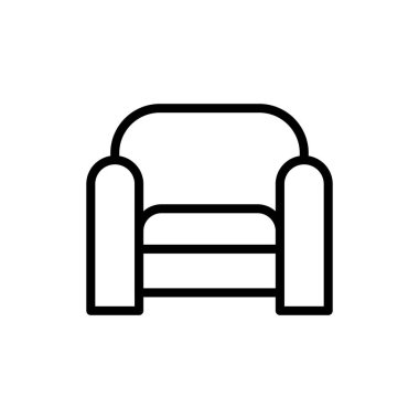 Uygulamalar ve web siteleri için kanepe simgesi. Kanepe işareti ve sembol. mobilya simgesi