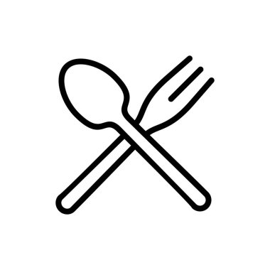 Uygulamalar ve web siteleri için kaşık ve çatal simgesi. kaşık, çatal ve bıçak ikonu vektörü. Restoran işareti ve sembolü