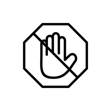 Uygulamalar ve web siteleri için simge simgesini durdur. Dur tabelası. Dur işareti ve sembol. Kırmızı tabelayı elle girmeyin