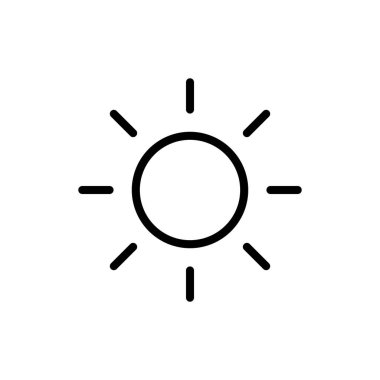 Uygulamalar ve web siteleri için güneş simgesi. Parlaklık işareti ve sembol