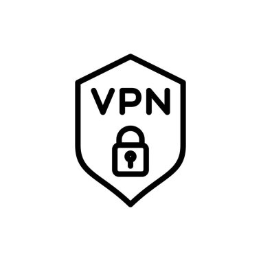 Uygulamalar ve web siteleri için Vpn simgesi. Özel ağ işareti ve sembol. sanal özel ağ simgesi.