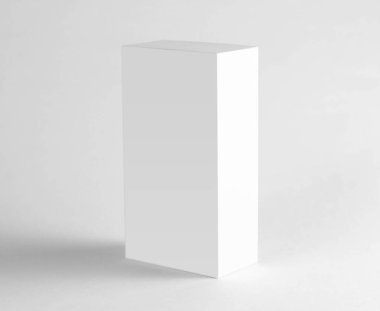 Beyaz kutu. Yakın çekim. Beyaz arka plan üzerinde izole