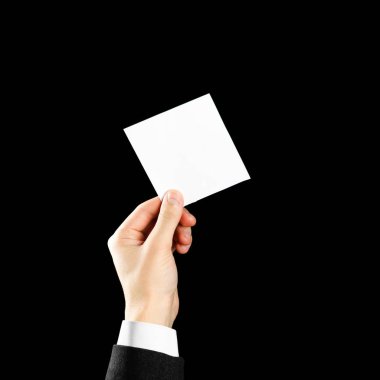 Boş broşür kitapçık elinde tutan el. Siyah arka plan üzerine izole. Adam gösterisi Kağıt Ofset. Sayfa şablonu. Elinde kitap. Kitapçık Katlama tasarım. Okuyun kağıt sayfası göstermek kat.