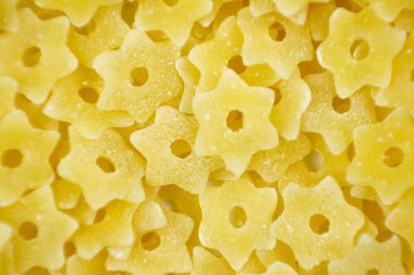 Makarna. Yıldız. Yakın çekim. Makro çekim.