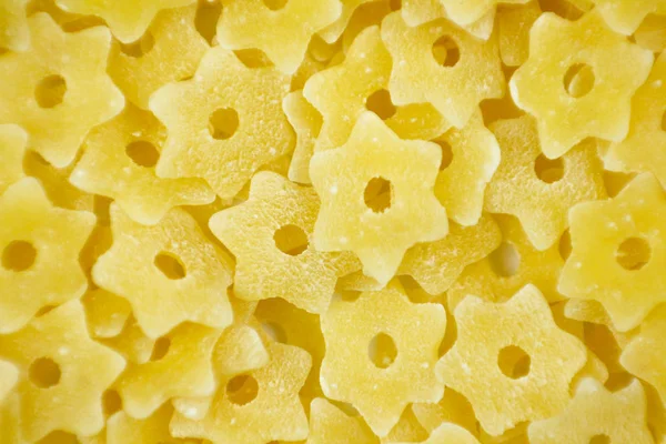 Makarna. Yıldız. Yakın çekim. Makro çekim.