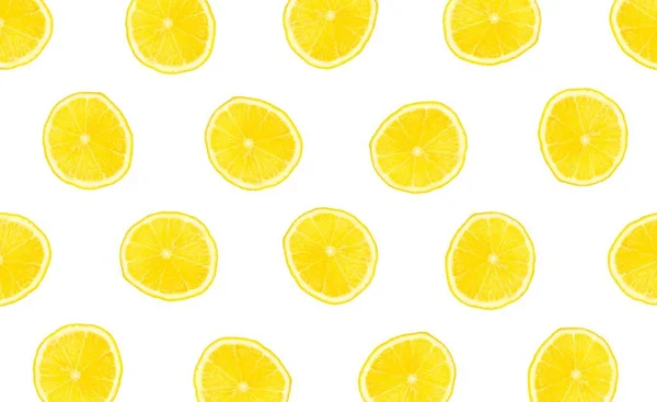Pattern of cut lemon. Close up. Isolated on white background — Stock Photo, Image