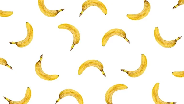 Padrão de bananas. Fecha. Isolado sobre fundo branco — Fotografia de Stock