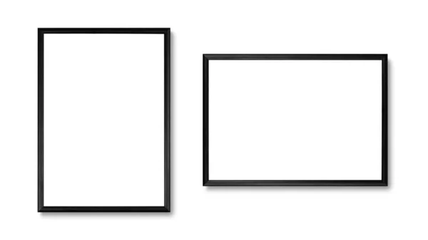 Schwarzer Blanko-Rahmen a4. Nahaufnahme. isoliert auf weißem Hintergrund — Stockfoto