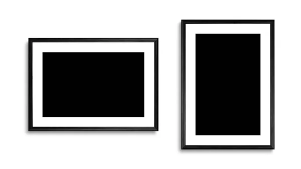 Schwarzer Blanko-Rahmen a4. Nahaufnahme. isoliert auf weißem Hintergrund — Stockfoto