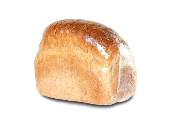 Una hogaza de pan rebanado. De cerca. Aislado sobre fondo blanco — Foto de Stock